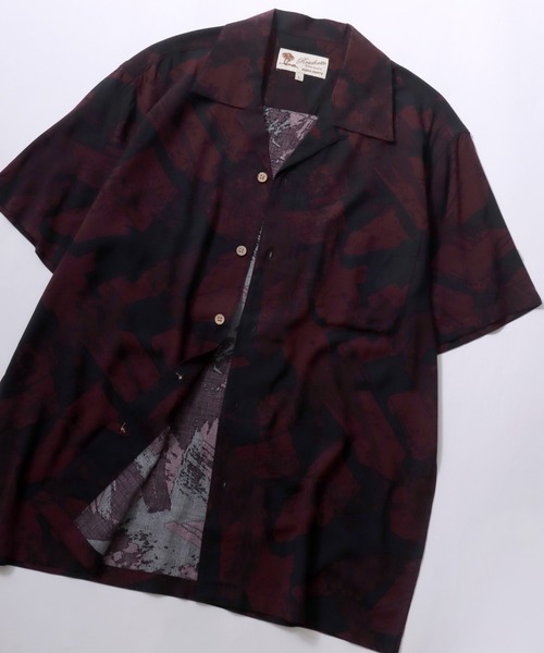 TIGRE BROCANTE アロハシャツ ボタンダウンシャツ 総柄 日本製 L セール】Rayon Aloha Shirt/レーヨン アロハシャツ 総柄シャツ