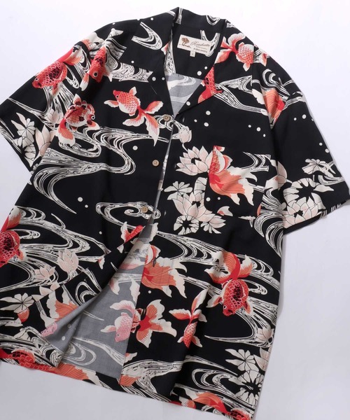 Allege Flower print shirt シャツ　半袖　レーヨン　総柄 Allege Flower print shirt シャツ 半袖 レーヨン 総柄