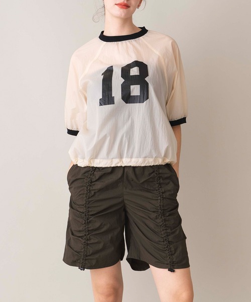 COMMRE(コムル)の「ナイロンシアーナンバリングT(Tシャツ/カットソー・レディース・アイボリー/ブラック・FREE)」の16枚目の写真
