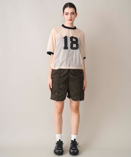 COMMRE(コムル)の「ナイロンシアーナンバリングT(Tシャツ/カットソー・レディース・アイボリー/ブラック・FREE)」の10枚目の写真
