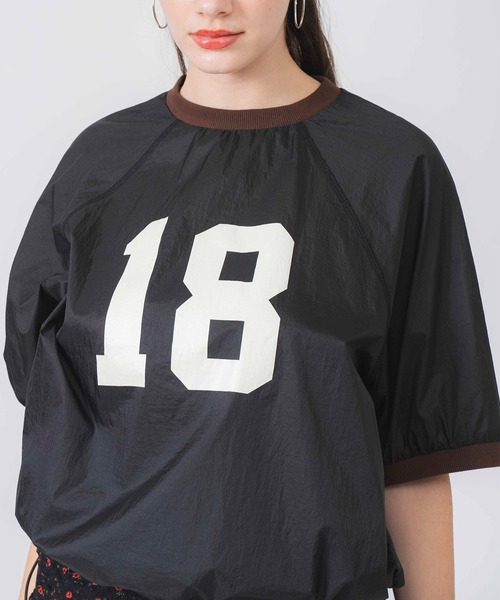 COMMRE(コムル)の「ナイロンシアーナンバリングT(Tシャツ/カットソー・レディース・アイボリー/ブラック・FREE)」の7枚目の写真