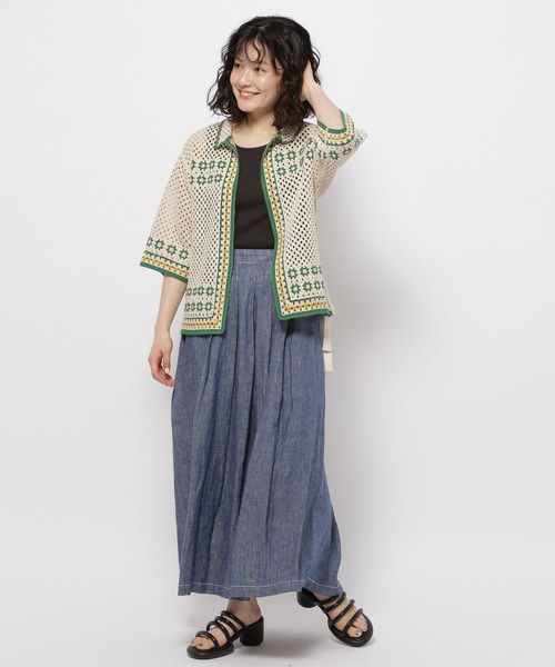 niko and...(ニコアンド)の「FINEリネンプリーツスカート(スカート・レディース・インディゴブルー/ブラック/カーキ・MEDIUM/LARGE)」の14枚目の写真