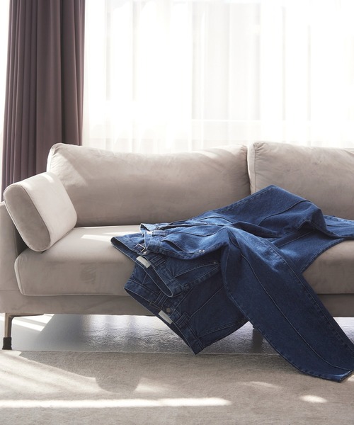 MIELI INVARIANT(ミエリインヴァリアント)の「Pintuck Wide Wash Denim(デニムパンツ・レディース・ブルー・X-SMALL/SMALL/MEDIUM)」の11枚目の写真
