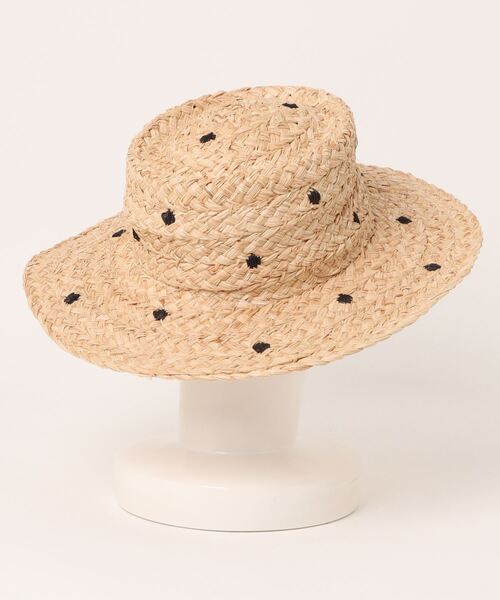 Vincent Pradier（ヴァンサンプラディエ）の「(VINCENT PRADIER)ドットラフィアハット（ハット・レディース・ベージュ・FREE）」の7枚目の写真