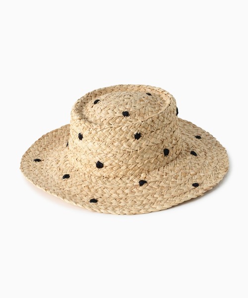 Vincent Pradier（ヴァンサンプラディエ）の「(VINCENT PRADIER)ドットラフィアハット（ハット・レディース・ベージュ・FREE）」の2枚目の写真