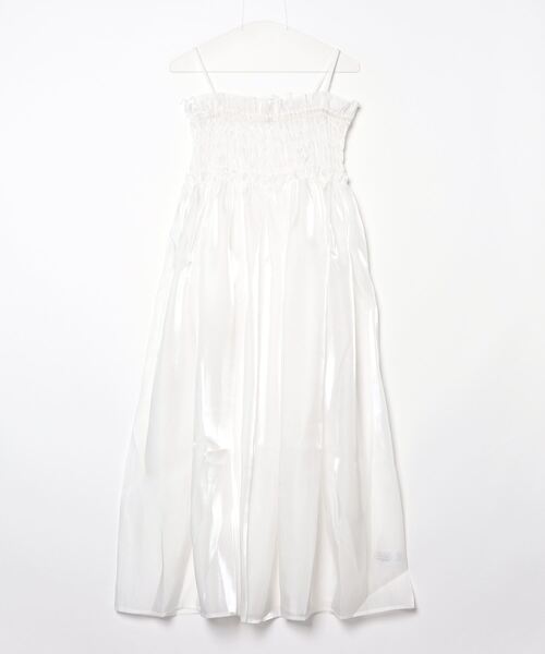 Per sist ence（パーシエンス）の「ラメオーガンジーシャーリングキャミワンピース（ワンピース・レディース・ブラック/イエロー/グレー/オフホワイト・FREE）」の3枚目の写真