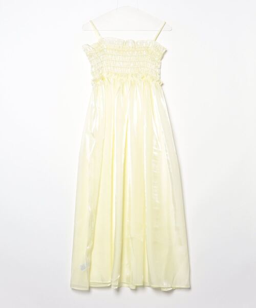 Per sist ence（パーシエンス）の「ラメオーガンジーシャーリングキャミワンピース（ワンピース・レディース・ブラック/イエロー/グレー/オフホワイト・FREE）」の5枚目の写真