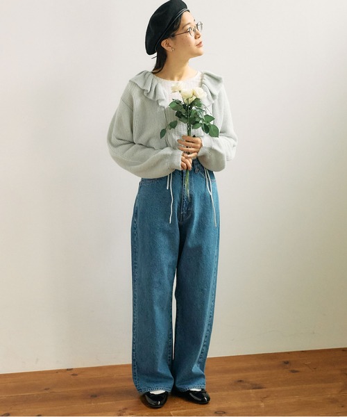 【セール】mimi frill cardigan（ニット/セーター）｜fig Ｌondon（フィグロンドン）