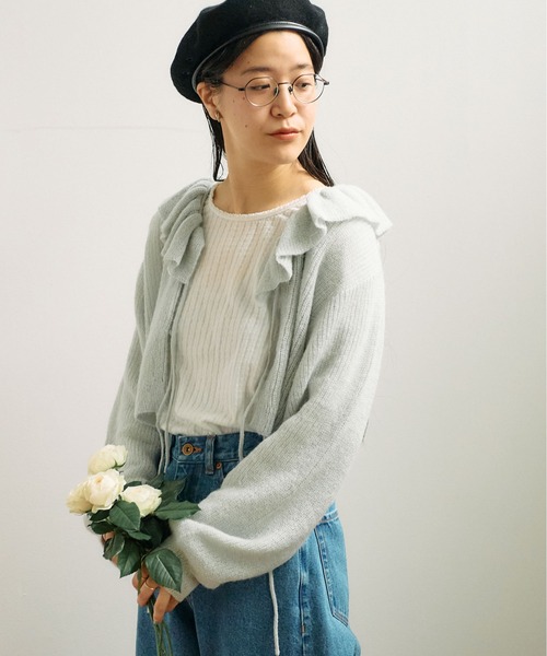 【セール】mimi frill cardigan（ニット/セーター）｜fig Ｌondon（フィグロンドン）