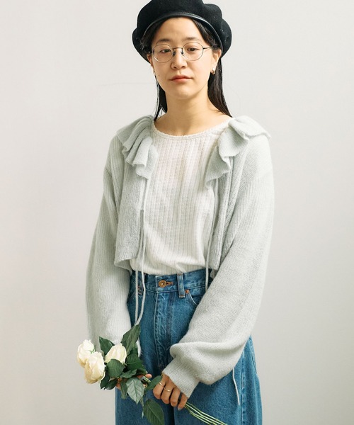 【セール】mimi frill cardigan（ニット/セーター）｜fig Ｌondon（フィグロンドン）