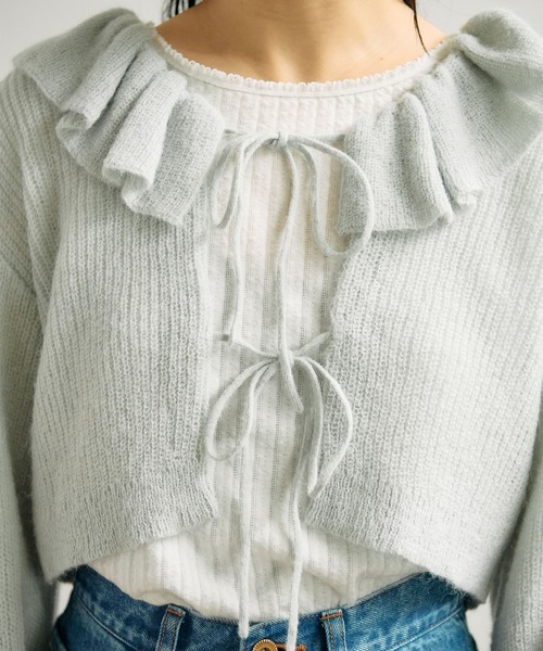 【セール】mimi frill cardigan（ニット/セーター）｜fig Ｌondon（フィグロンドン）