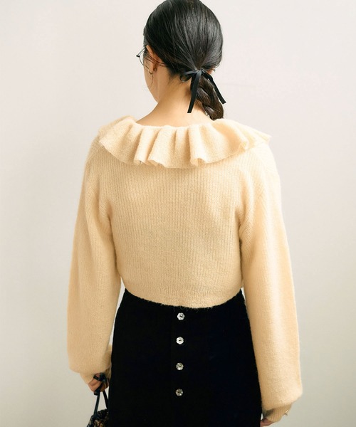 【セール】mimi frill cardigan（ニット/セーター）｜fig Ｌondon（フィグロンドン）