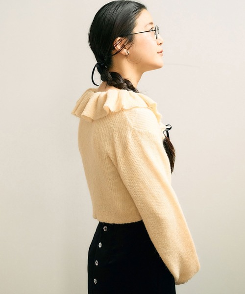 【セール】mimi frill cardigan（ニット/セーター）｜fig Ｌondon（フィグロンドン）