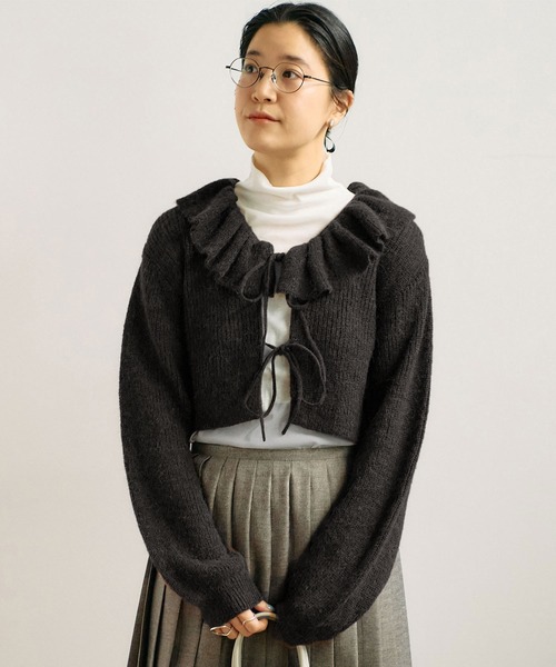【セール】mimi frill cardigan（ニット/セーター）｜fig Ｌondon（フィグロンドン）