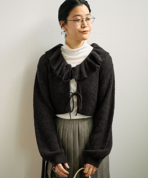 【セール】mimi frill cardigan（ニット/セーター）｜fig Ｌondon（フィグロンドン）