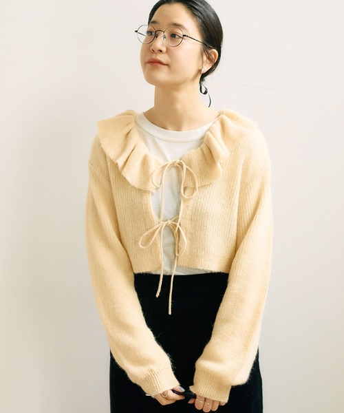 【セール】mimi frill cardigan（ニット/セーター）｜fig Ｌondon（フィグロンドン）