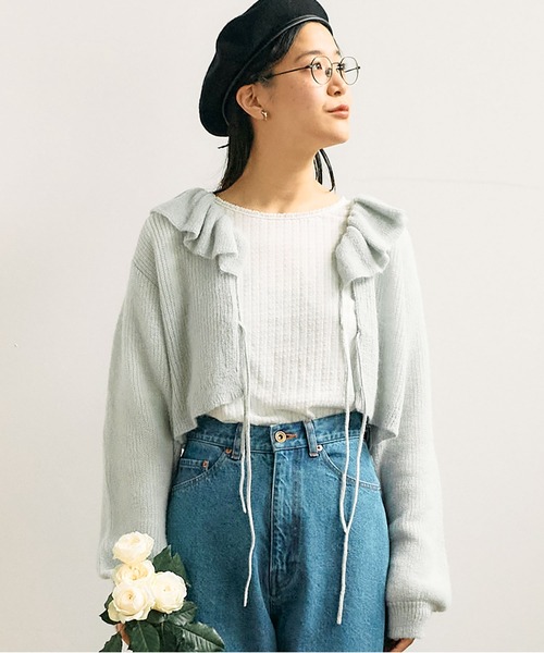 【セール】mimi frill cardigan（ニット/セーター）｜fig Ｌondon（フィグロンドン）