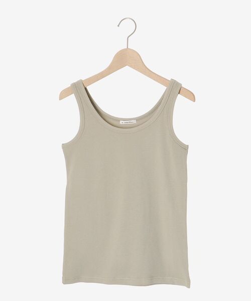 le.coeur blanc（ルクールブラン）の「COTTONストレッチテレコタンク（タンクトップ・レディース・グレイッシュベージュ/カーキオリーブ/オフホワイト/ブラック・38）」の4枚目の写真