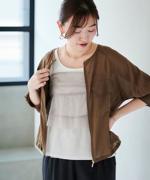 le.coeur blanc（ルクールブラン）の「COTTONストレッチテレコタンク（タンクトップ・レディース・グレイッシュベージュ/カーキオリーブ/オフホワイト/ブラック・38）」の16枚目の写真