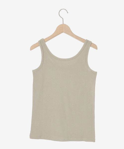 le.coeur blanc（ルクールブラン）の「COTTONストレッチテレコタンク（タンクトップ・レディース・グレイッシュベージュ/カーキオリーブ/オフホワイト/ブラック・38）」の8枚目の写真