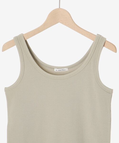 le.coeur blanc（ルクールブラン）の「COTTONストレッチテレコタンク（タンクトップ・レディース・グレイッシュベージュ/カーキオリーブ/オフホワイト/ブラック・38）」の7枚目の写真