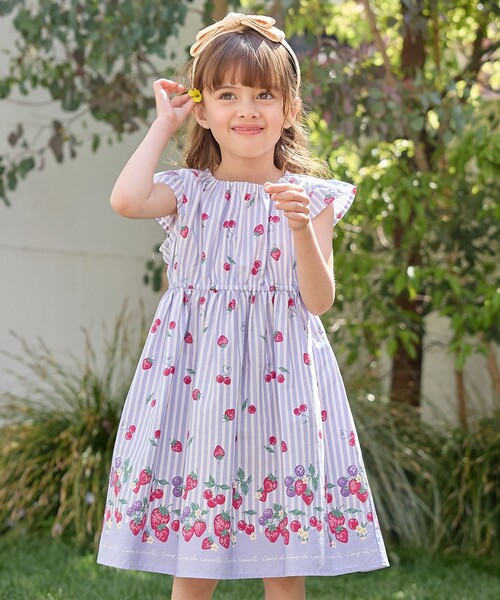 ANY（エニィ）の「【WEB限定柄有】総柄 サマー ワンピース（ワンピース・キッズ・ピンク系8/サックスブルー系1/ライラック系6/ブルー系3/ライラック系7/ネイビー系7/アイボリー系5/サックスブルー系8・120/110/100/90/130）」の4枚目の写真