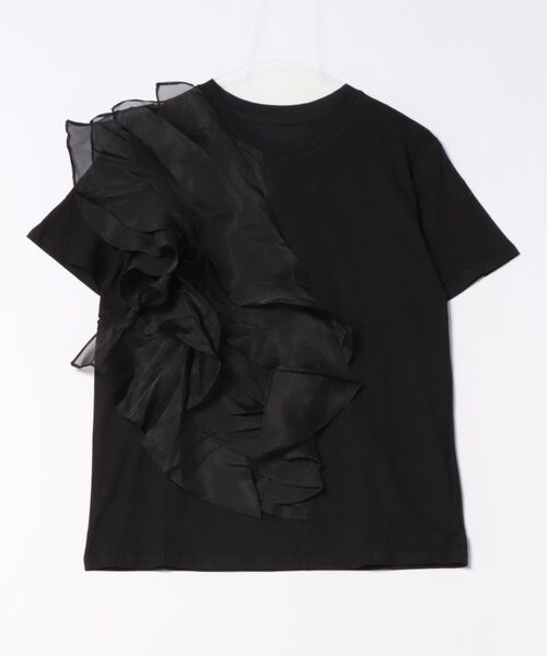 antic rag（アンティックラグ）の「オーガンジーフリルTシャツ（Tシャツ/カットソー・レディース・ホワイト/ブラック・FREE）」の8枚目の写真