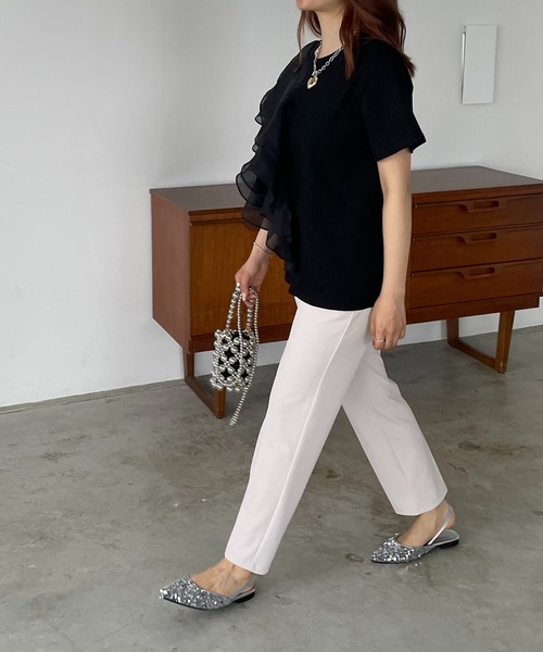 antic rag（アンティックラグ）の「オーガンジーフリルTシャツ（Tシャツ/カットソー・レディース・ホワイト/ブラック・FREE）」の12枚目の写真