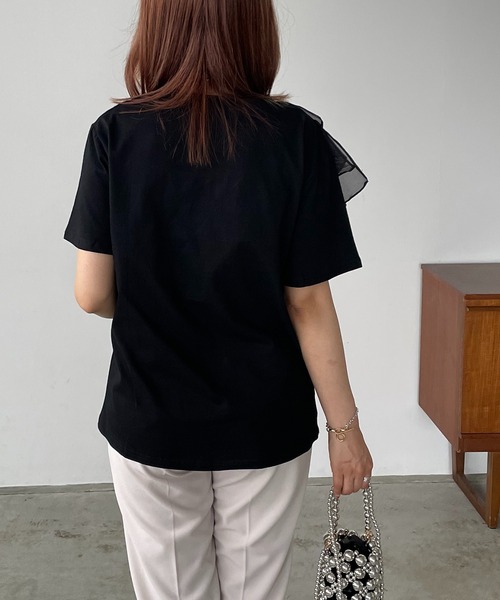 antic rag（アンティックラグ）の「オーガンジーフリルTシャツ（Tシャツ/カットソー・レディース・ホワイト/ブラック・FREE）」の10枚目の写真