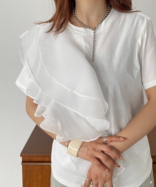 antic rag（アンティックラグ）の「オーガンジーフリルTシャツ（Tシャツ/カットソー・レディース・ホワイト/ブラック・FREE）」の22枚目の写真