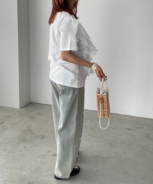 antic rag（アンティックラグ）の「オーガンジーフリルTシャツ（Tシャツ/カットソー・レディース・ホワイト/ブラック・FREE）」の17枚目の写真