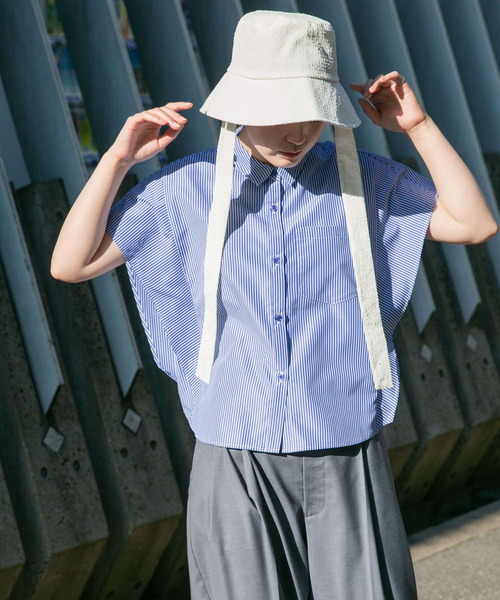 KBF（ケイビーエフ）の「WIDEボックスシルエットシャツ（シャツ/ブラウス・レディース・イエロー/ブルー/ライトブルー・ONE）」の9枚目の写真