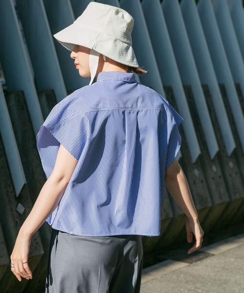 KBF（ケイビーエフ）の「WIDEボックスシルエットシャツ（シャツ/ブラウス・レディース・イエロー/ブルー/ライトブルー・ONE）」の11枚目の写真