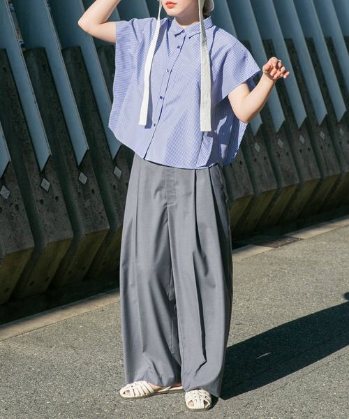 KBF（ケイビーエフ）の「WIDEボックスシルエットシャツ（シャツ/ブラウス・レディース・イエロー/ブルー/ライトブルー・ONE）」の12枚目の写真