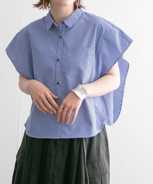 KBF（ケイビーエフ）の「WIDEボックスシルエットシャツ（シャツ/ブラウス・レディース・イエロー/ブルー/ライトブルー・ONE）」の14枚目の写真