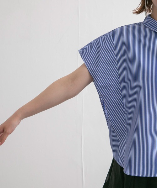 KBF（ケイビーエフ）の「WIDEボックスシルエットシャツ（シャツ/ブラウス・レディース・イエロー/ブルー/ライトブルー・ONE）」の4枚目の写真