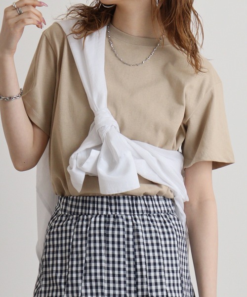 hunch(ハンチ)の「hunch USAコットンベーシックT(Tシャツ/カットソー・レディース・グリーン/オフホワイト/レッド/ベージュ/ブラック・FREE)」の18枚目の写真
