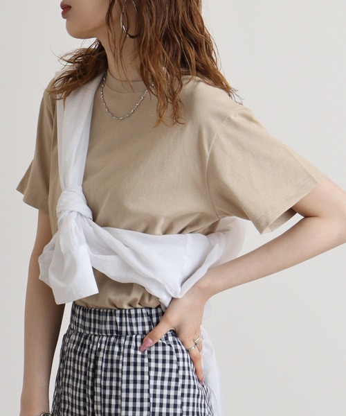 hunch(ハンチ)の「hunch USAコットンベーシックT(Tシャツ/カットソー・レディース・グリーン/オフホワイト/レッド/ベージュ/ブラック・FREE)」の19枚目の写真