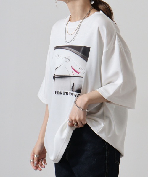 FUNALIVE(ファンアライブ)の「ダンボールニット 転写プリント クルーネック Tシャツ(TIME)(Tシャツ/カットソー・メンズ・ベージュ/ブラック/ホワイト・M/XL/L)」の17枚目の写真