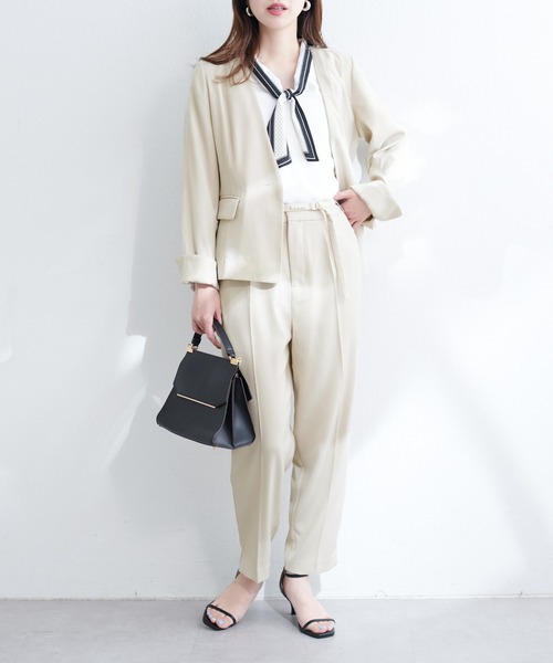 natural couture（ナチュラルクチュール）の「【WEB限定】リバーシブル釦ウォッシャブルジャケット（テーラードジャケット・レディース・ネイビー/グレー/ブラック/ライトベージュ・FREE）」の19枚目の写真