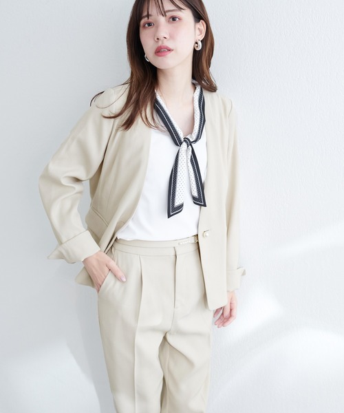 natural couture（ナチュラルクチュール）の「【WEB限定】リバーシブル釦ウォッシャブルジャケット（テーラードジャケット・レディース・ネイビー/グレー/ブラック/ライトベージュ・FREE）」の17枚目の写真