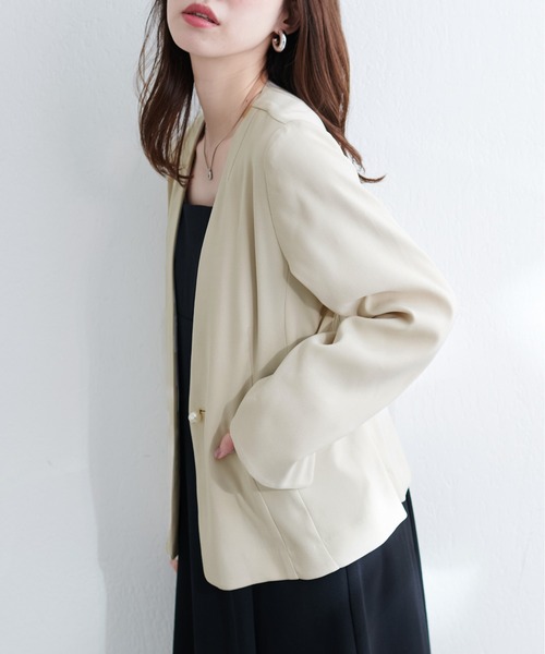 natural couture（ナチュラルクチュール）の「【WEB限定】リバーシブル釦ウォッシャブルジャケット（テーラードジャケット・レディース・ネイビー/グレー/ブラック/ライトベージュ・FREE）」の20枚目の写真