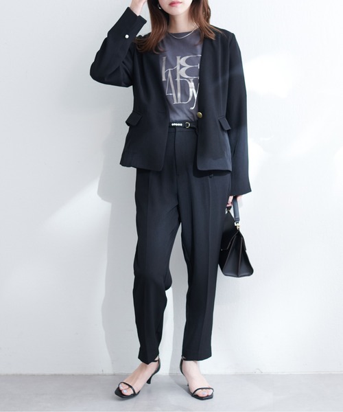 natural couture（ナチュラルクチュール）の「【WEB限定】リバーシブル釦ウォッシャブルジャケット（テーラードジャケット・レディース・ネイビー/グレー/ブラック/ライトベージュ・FREE）」の11枚目の写真