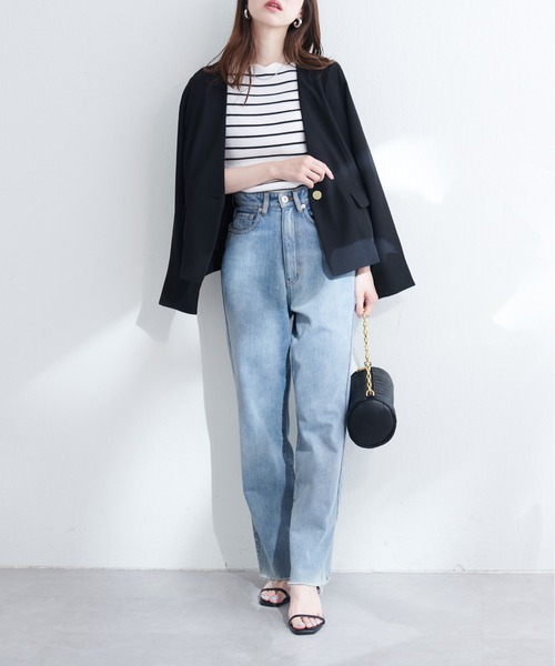 natural couture（ナチュラルクチュール）の「【WEB限定】リバーシブル釦ウォッシャブルジャケット（テーラードジャケット・レディース・ネイビー/グレー/ブラック/ライトベージュ・FREE）」の6枚目の写真