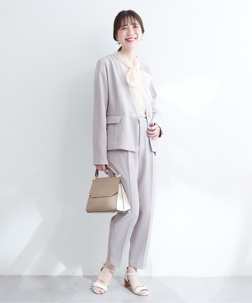 natural couture（ナチュラルクチュール）の「【WEB限定】リバーシブル釦ウォッシャブルジャケット（テーラードジャケット・レディース・ネイビー/グレー/ブラック/ライトベージュ・FREE）」の15枚目の写真