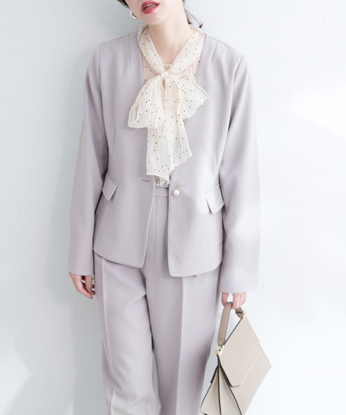 natural couture（ナチュラルクチュール）の「【WEB限定】リバーシブル釦ウォッシャブルジャケット（テーラードジャケット・レディース・ネイビー/グレー/ブラック/ライトベージュ・FREE）」の14枚目の写真