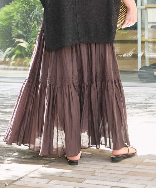 予約【名品リバイバル/5色展開】コットンワッシャープリーツスカート  