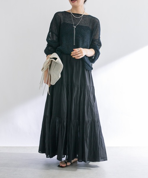 RIVE DROITE（リヴドロワ）の「【名品リバイバル/5色展開】コットンワッシャープリーツスカート（スカート・レディース・ブルー/ブラック/レッド/ブラウン/ブラック系その他・FREE）」の6枚目の写真