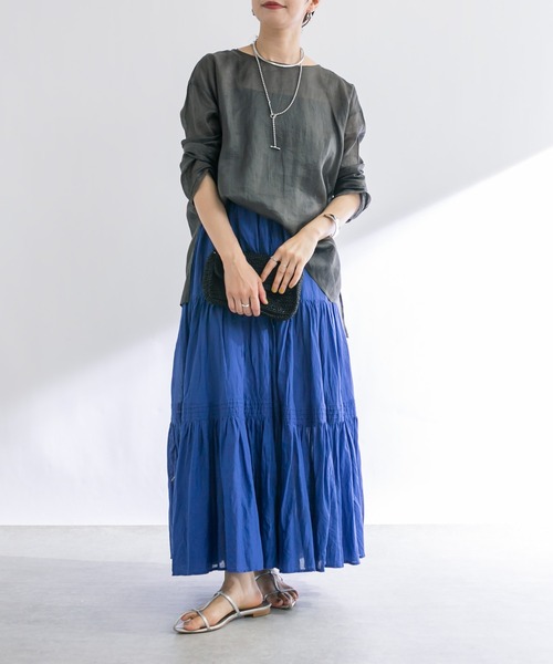 RIVE DROITE（リヴドロワ）の「【名品リバイバル/5色展開】コットンワッシャープリーツスカート（スカート・レディース・ブルー/ブラック/レッド/ブラウン/ブラック系その他・FREE）」の11枚目の写真