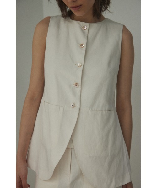 「BLACK BY MOUSSY」 ベスト FREE オフホワイト レディース BLACK BY MOUSSY（ブラックバイマウジー）の「pencil vest